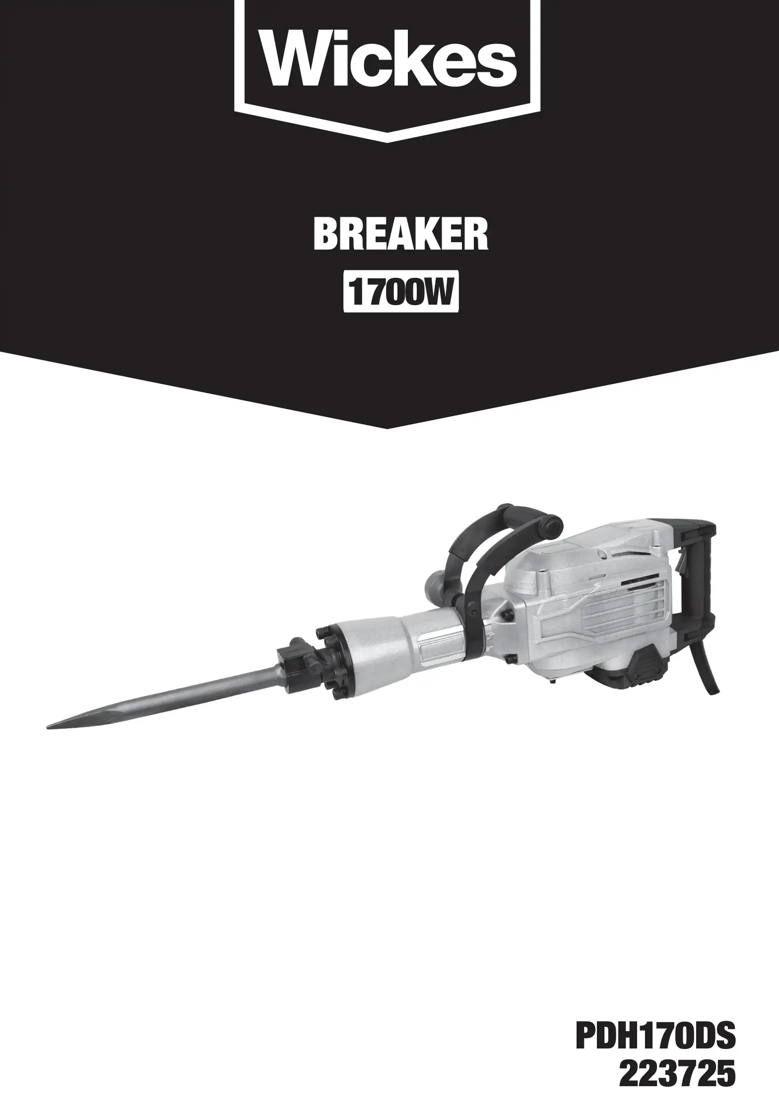 Wickes PDH170DS Breaker 1700W Instruction Manual