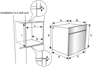 omega OBO698PXB 60cm 8 Function Pyrolytic Wall Oven - Installation Instruction