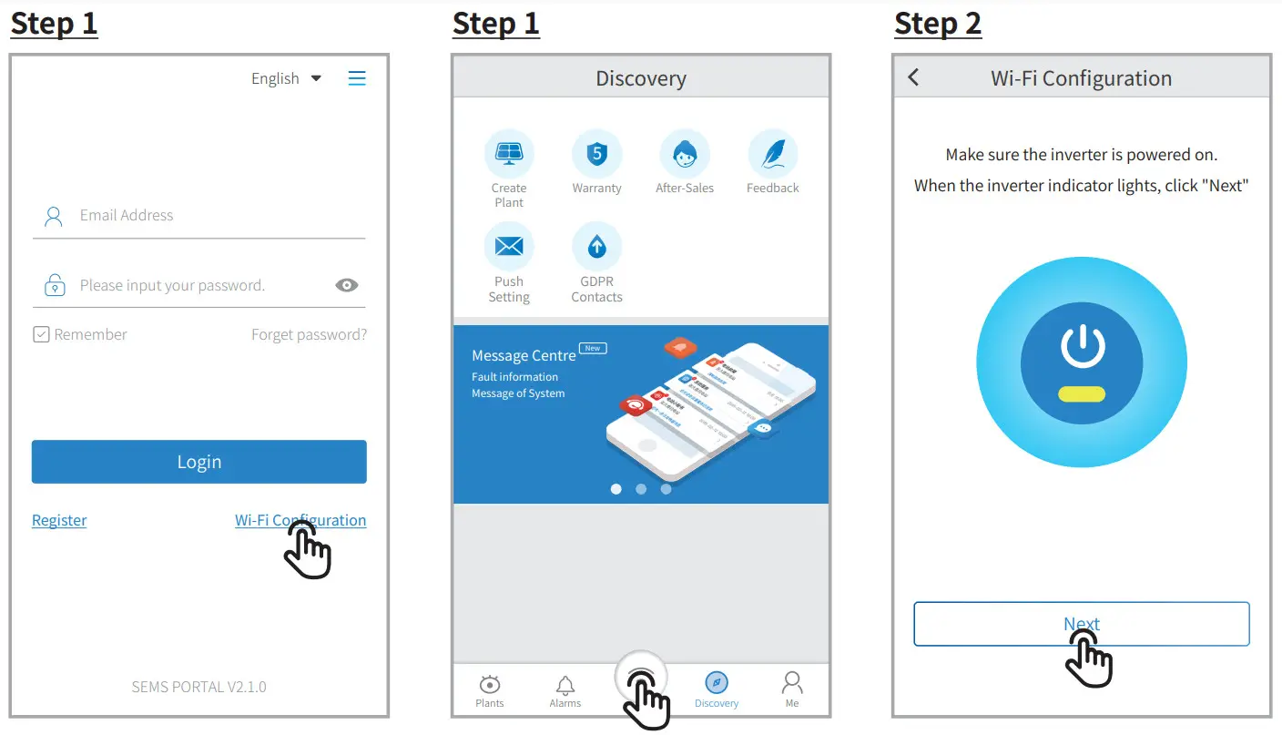 GOODWE WiFi Configuration - Wi-Fi Configuration step