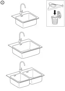 IKEA LANGUDDEN Stainless Steel Inset Sink - FIG13
