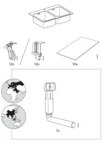 IKEA LANGUDDEN Stainless Steel Inset Sink - FIG2