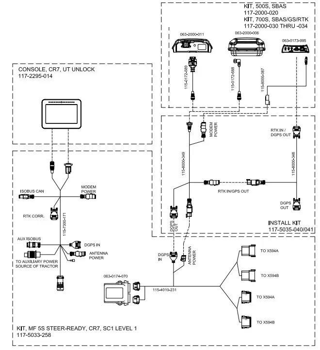 RAVEN TC1 Massey Ferguson 5s Autoguide Ready - SYSTEM DRAWINGS