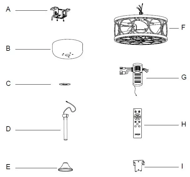 WAREHOUSE DW01W01 25 Inch Ceiling Fan-3