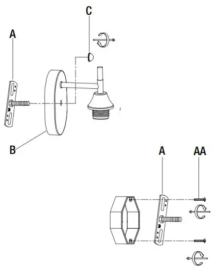 HAMPTON BAY GS W070803BN 1 Light Sconce - Installation