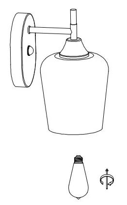 HAMPTON BAY GS W070803BN 1 Light Sconce - Installing the bulb