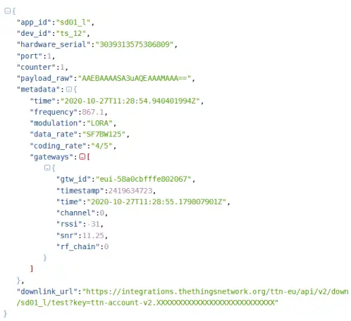 Typical JSON Payload 