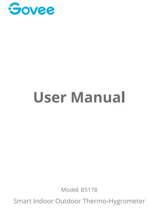 Govee B5178 Smart Indoor Outdoor Thermo Hygrometer User Manual