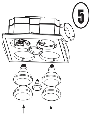 ventair H4W 3 in 1 Bathroom Fan Heat and Light - 5