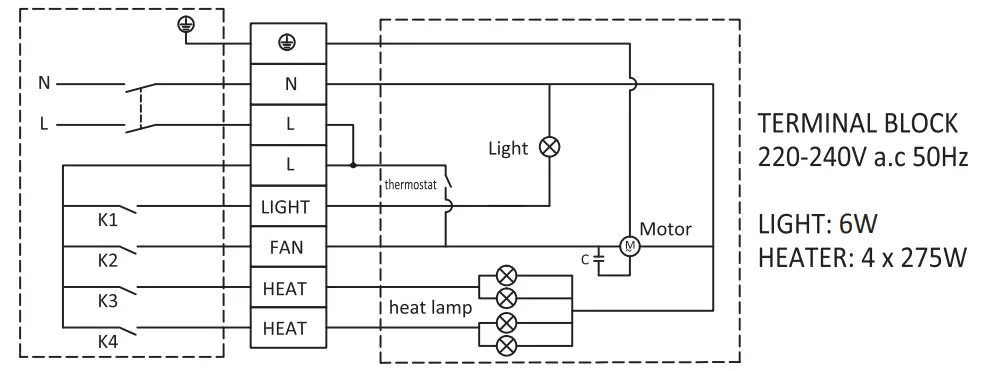 ventair H4W 3 in 1 Bathroom Fan Heat and Light - 6