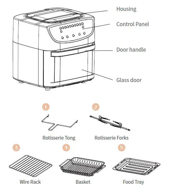 Gevi GEKAFOA800F-U Air Convection Fryer Oven 1