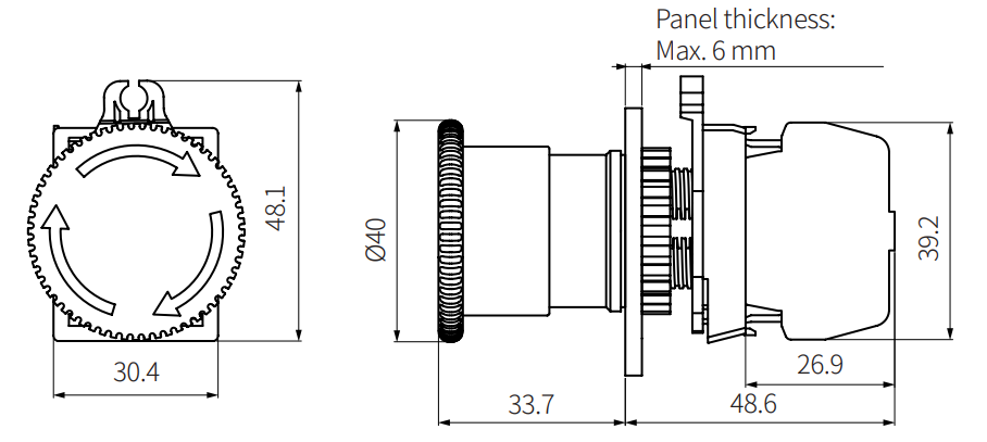 Autonics SF2ER Series 22 25 mm Round Mount Emergency Stop Switches - fig2