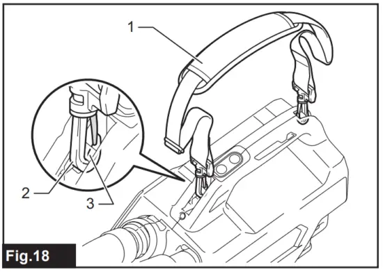 Installing the shoulder strap