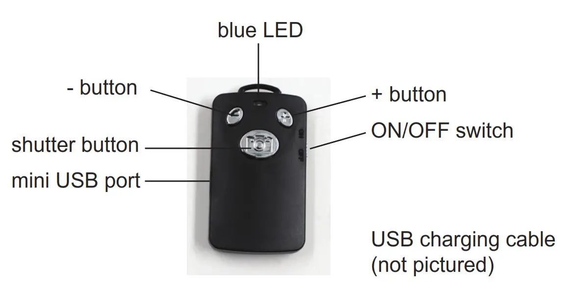 Bluetooth Selfie Stick Tripod with Remote- REMOTE CONTROL