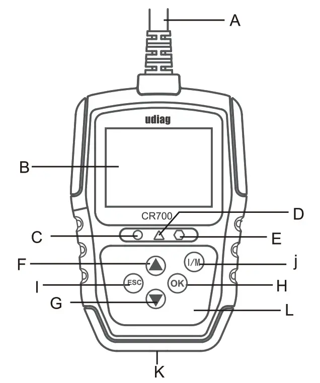 udiag OBDIIEOBD CAN Code Reader CR700- 1 Tool Descriptions