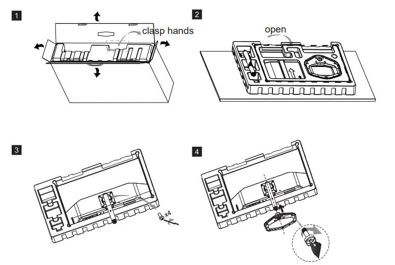 Connect the monitor to the base
