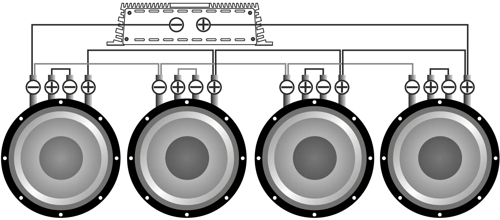 Subwoofers in parallel coils in series