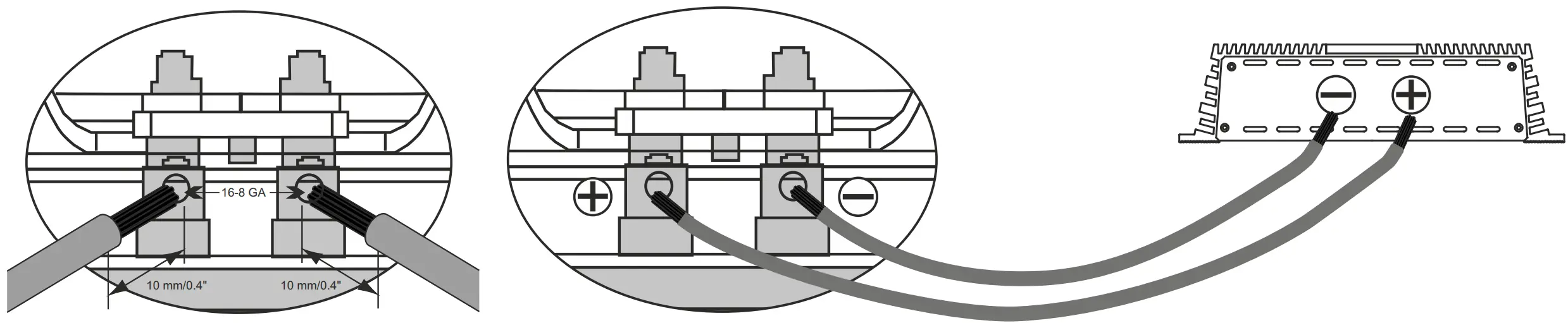 Connection of terminals