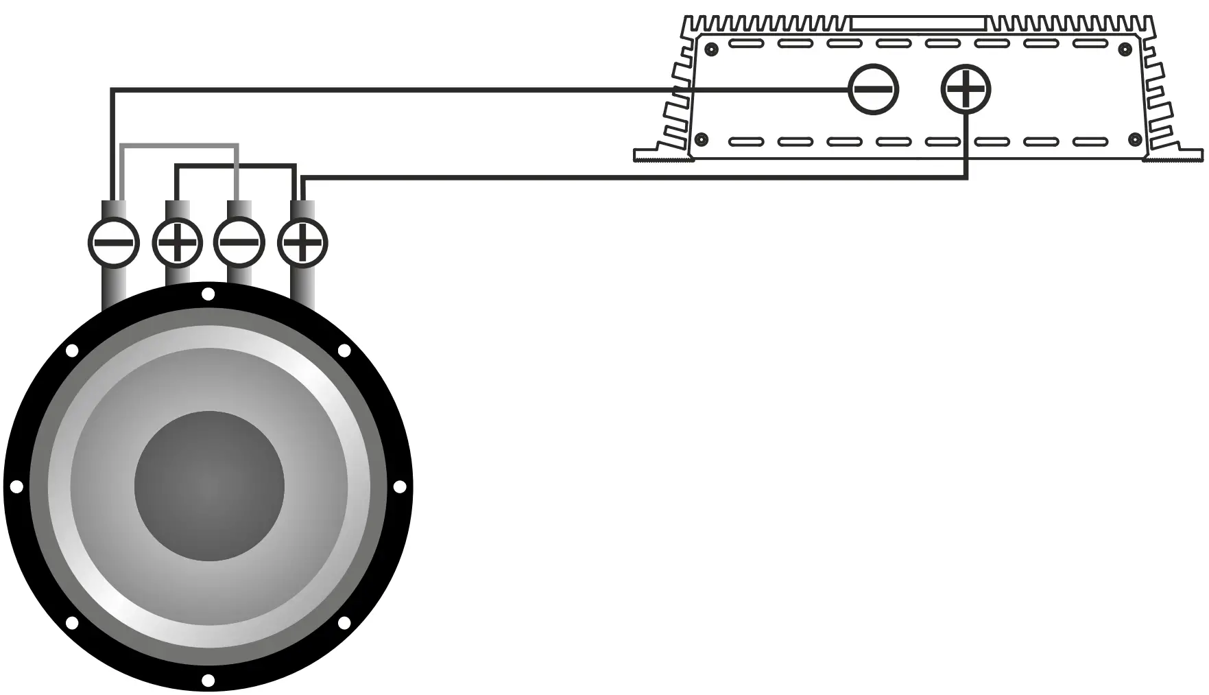 One subwoofer coils in parallel