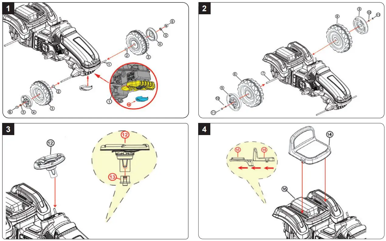 JAMARA 460835 Big Wheel Pedal Tractor Instructions - Assembly