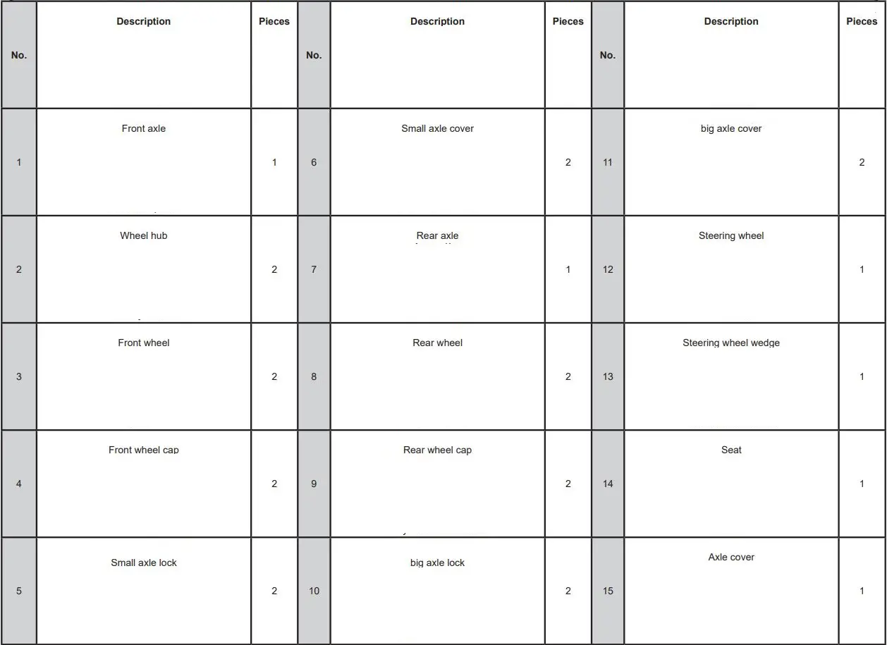 JAMARA 460835 Big Wheel Pedal Tractor Instructions - Parts for vehicle body