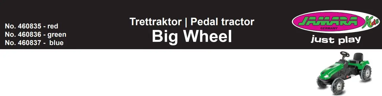 JAMARA 460835 Big Wheel Pedal Tractor Instructions