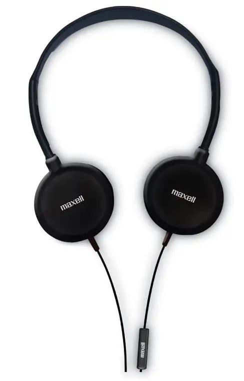 Maxell-HP200M-Headphone-Win-LINE-MIC-6-Cord-Swivel-to-Lay-Flat