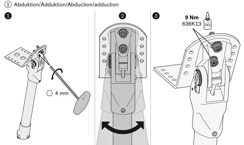 ottobock 7E8 Walking Prosthetic Hip Joint Instructions - Bench alignment of the prosthesis