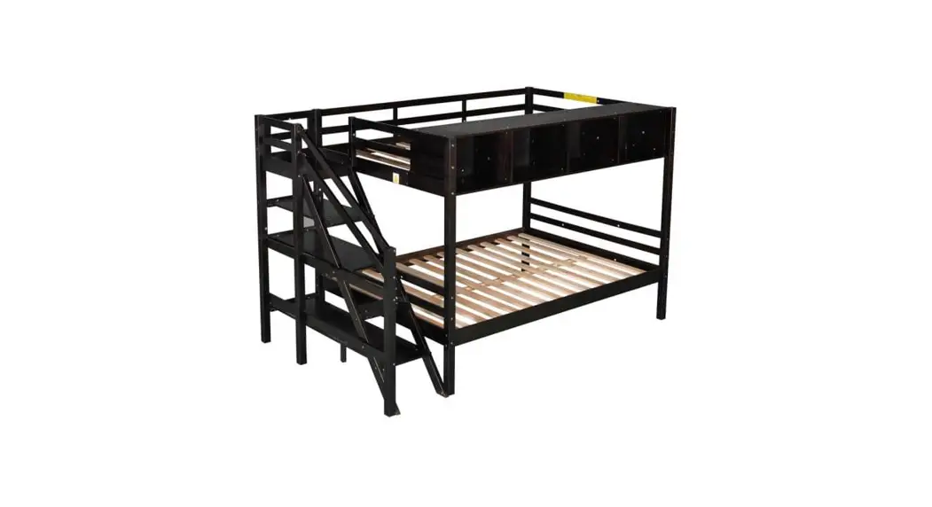 Gojane Gx000937lwyaap Espresso Twin Over Full Bunk Bed With Staircase And Built In Storage Cabinets Instruction Manual
