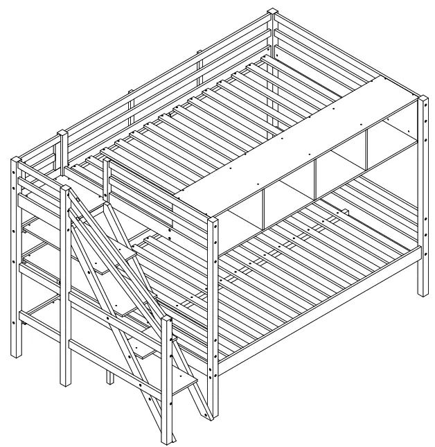GOJANE GX000937LWYAAP Espresso Twin Over Full Bunk Bed with Staircase and Built In Storage Cabinets - full bed