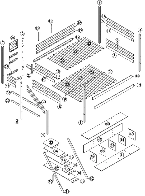 GOJANE GX000937LWYAAP Espresso Twin Over Full Bunk Bed with Staircase and Built In Storage Cabinets - full bed1