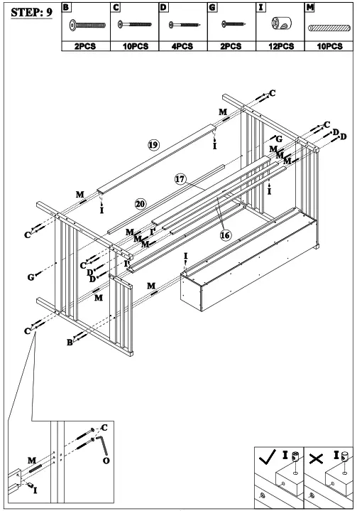 GOJANE GX000937LWYAAP Espresso Twin Over Full Bunk Bed with Staircase and Built In Storage Cabinets - step 6