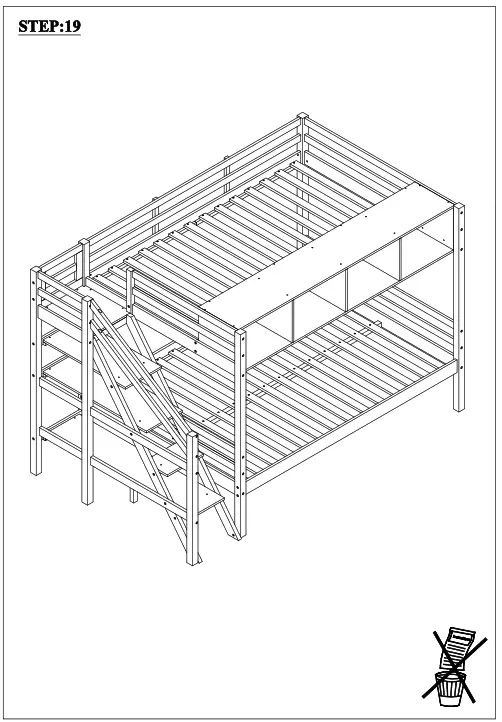 GOJANE GX000937LWYAAP Espresso Twin Over Full Bunk Bed with Staircase and Built In Storage Cabinets -step14