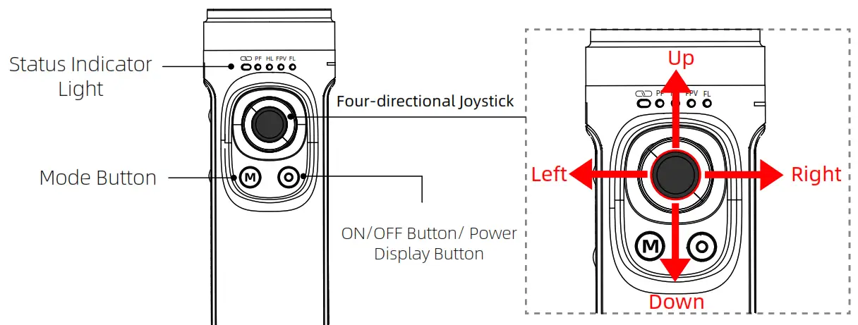 INKEE Falcon Gimbal - Four-directional Joystick Operation