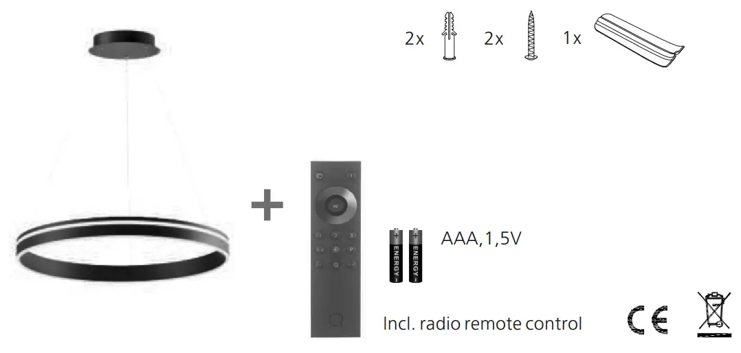 Paul Neuhaus 8411 13 Q VITO LED anthracite Pendant Light -