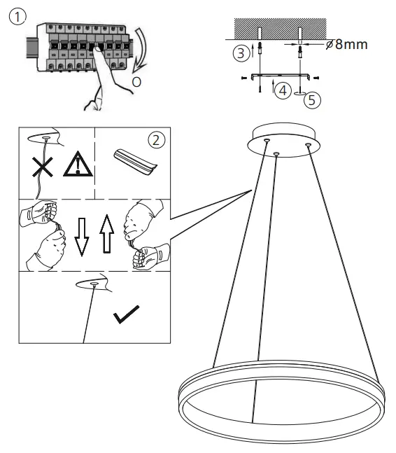 Paul Neuhaus 8411 13 Q VITO LED anthracite Pendant Light - Fitting