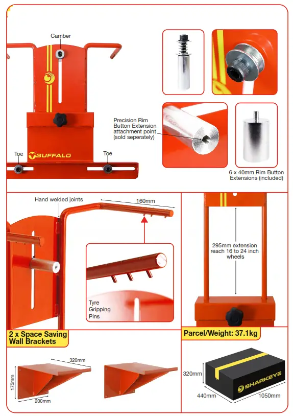 BUFFALO HGSSLA Truck Single Steer Laser Wheel Alignment Gauges - 4