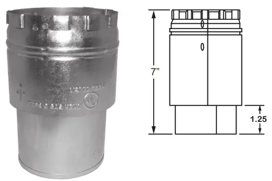 SELKIRK R Type B Gas Vent Large Diameter - Connector and Increaser