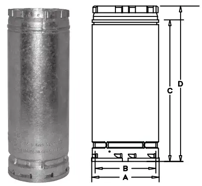 SELKIRK R Type B Gas Vent Large Diameter - Lengths
