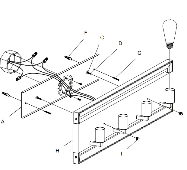 Hunter -Woodburn-Five-Light-Linear-Chandelier