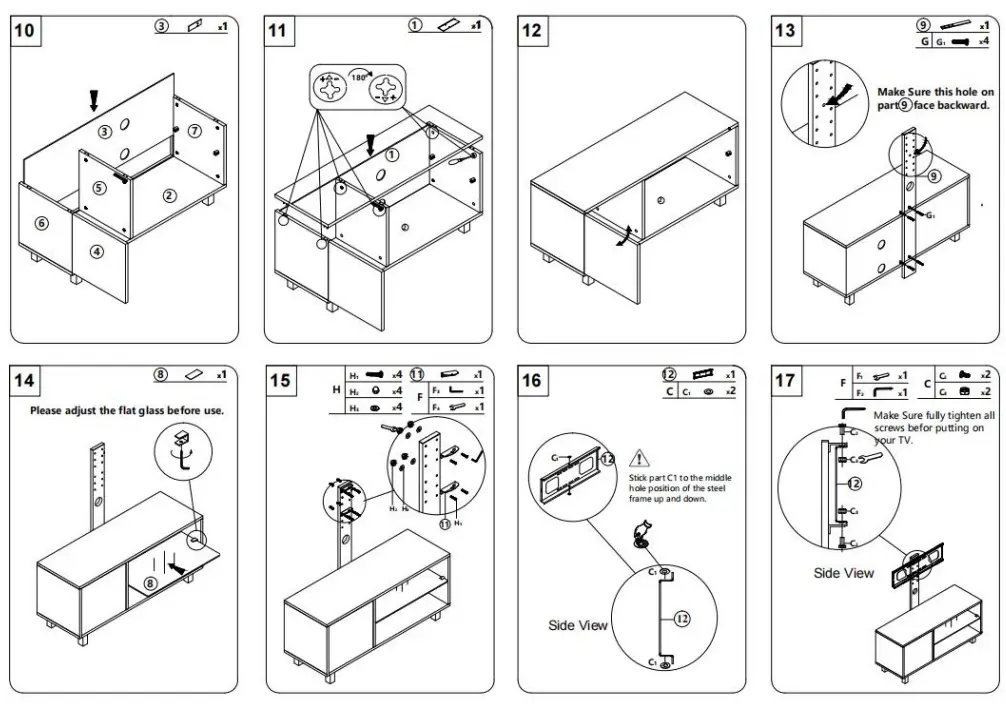 THE HOME DEPO CYW2-5648 43.3 in. Rustic Brown TV Stand FitsT 4