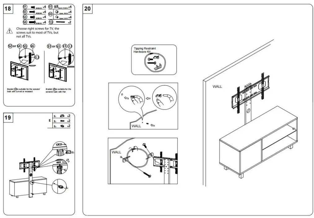 THE HOME DEPO CYW2-5648 43.3 in. Rustic Brown TV Stand FitsT 5