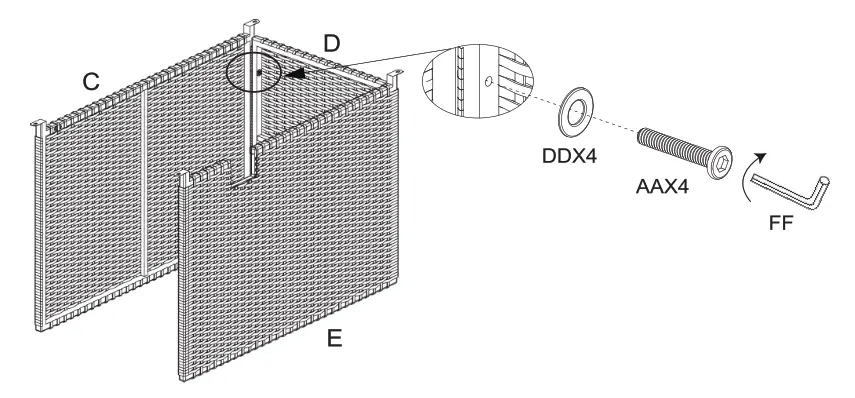 UNBRANDED LWM-FT85343 Espresso Rectangular Wicker Outdoor Fire Pit Table - FIG3