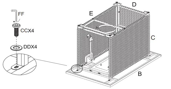 UNBRANDED LWM-FT85343 Espresso Rectangular Wicker Outdoor Fire Pit Table - FIG7