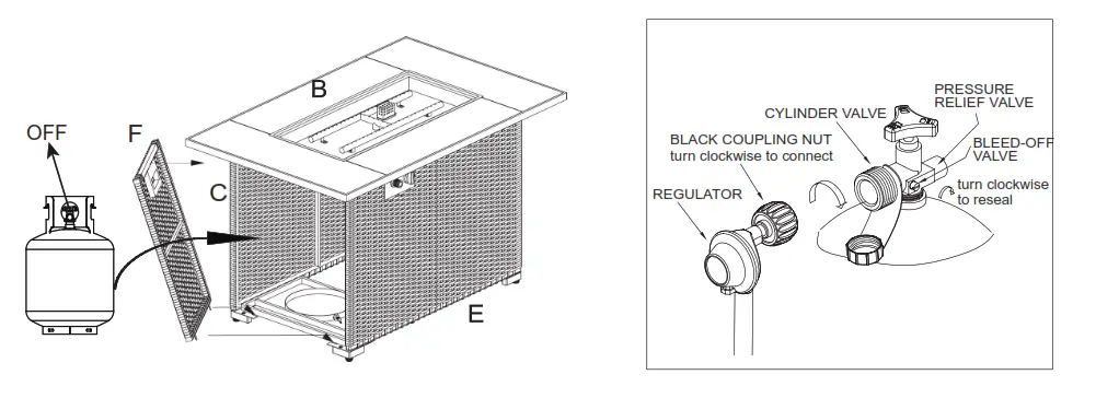 UNBRANDED LWM-FT85343 Espresso Rectangular Wicker Outdoor Fire Pit Table - FIG8