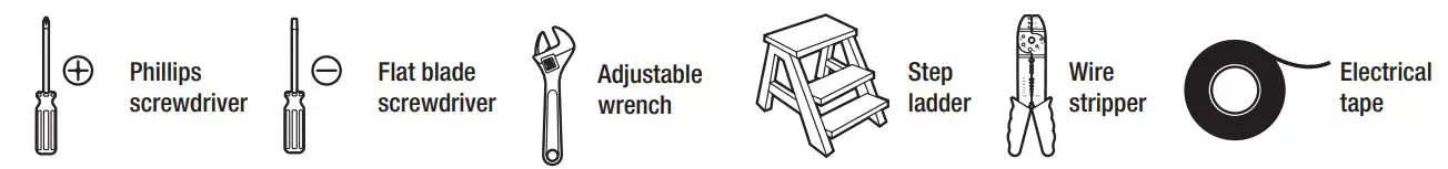 HOME DECORATORS COLLECTION AM183W-BN Bentley III 22 Inch Wall Fan User Guide - TOOLS REQUIRED