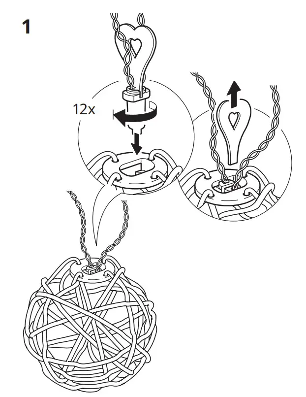 IKEA SOLVINDEN LED String Light with 12 Light -1