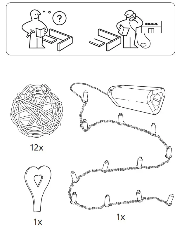 IKEA SOLVINDEN LED String Light with 12 Light -tools