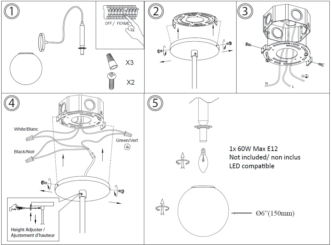 Dainolite-TAR-61P-Tara-1-Light-6-inch-Matte-Black-FIG-1
