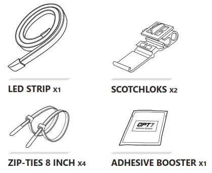 OPT7 Universal LED Rear Spoiler Lip Kit - Figure 1