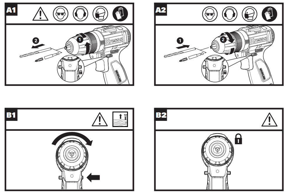 Kress KU362 Series Lithium Ion Cordless Impact Drill - fig1